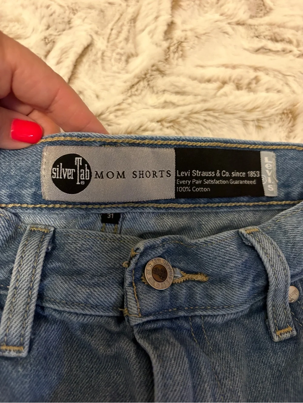 Levi's Light Blue Distressed Denim Shorts